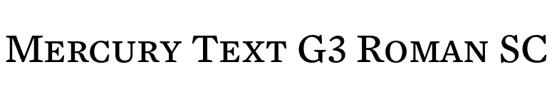 Mercury Text G3 Roman SC font preview