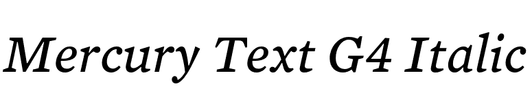 Mercury Text G4 Italic font preview