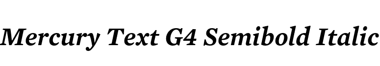 Mercury Text G4 Semibold Italic font preview