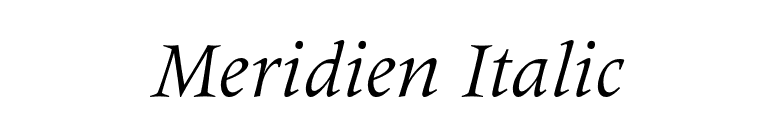 Meridien Italic font preview