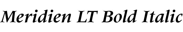 Meridien LT Bold Italic font preview