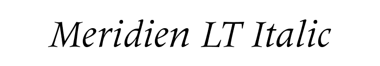 Meridien LT Italic font preview
