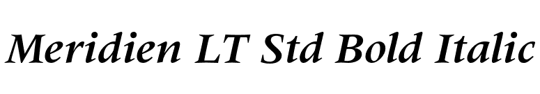 Meridien LT Std Bold Italic font preview