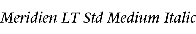 Meridien LT Std Medium Italic font preview