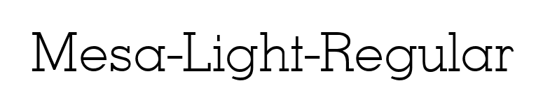 Mesa-Light-Regular font preview