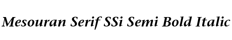 Mesouran Serif SSi Semi Bold Italic font preview