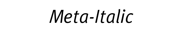 Meta-Italic font preview