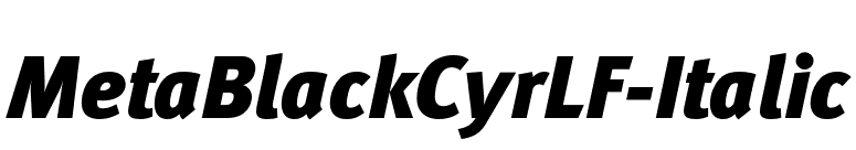 MetaBlackCyrLF-Italic font preview