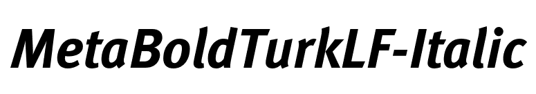 MetaBoldTurkLF-Italic font preview