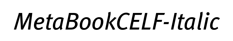 MetaBookCELF-Italic font preview