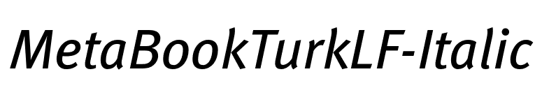 MetaBookTurkLF-Italic font preview