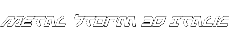 Metal Storm 3D Italic font preview