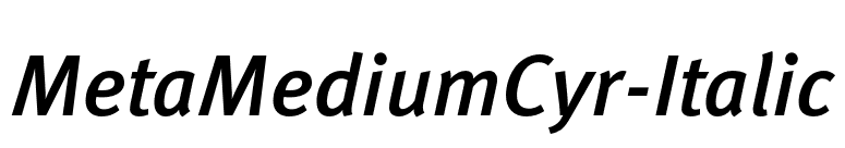 MetaMediumCyr-Italic font preview