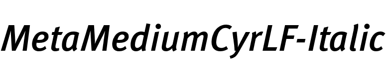 MetaMediumCyrLF-Italic font preview