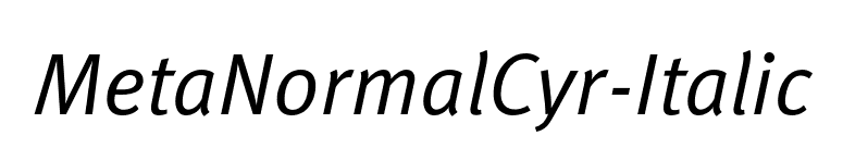 MetaNormalCyr-Italic font preview