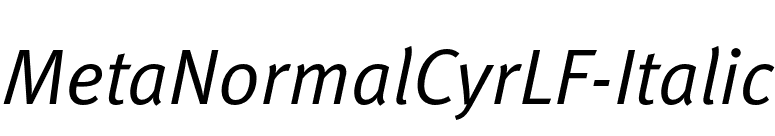 MetaNormalCyrLF-Italic font preview