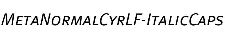 MetaNormalCyrLF-ItalicCaps font preview