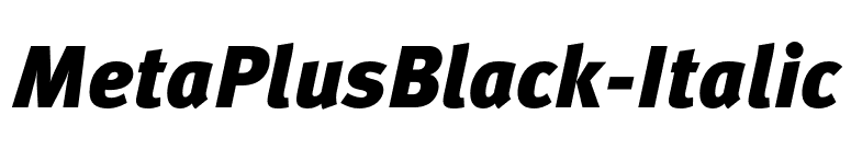 MetaPlusBlack-Italic font preview