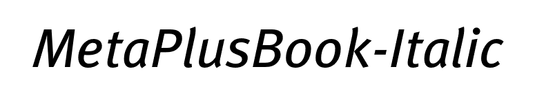MetaPlusBook-Italic font preview