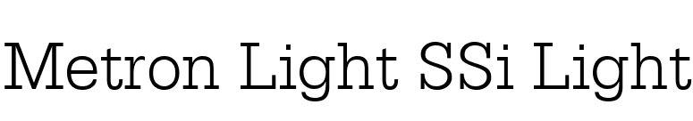 Metron Light SSi Light font preview