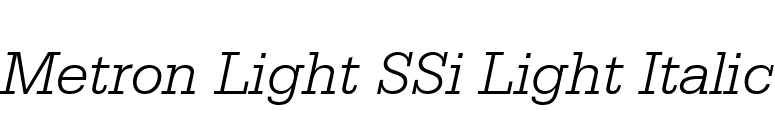 Metron Light SSi Light Italic font preview