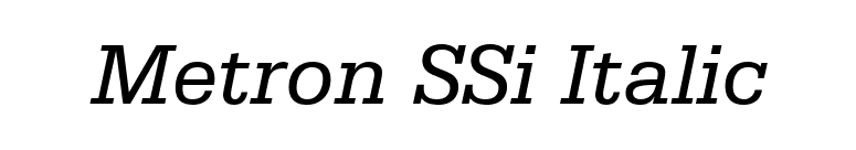 Metron SSi Italic font preview