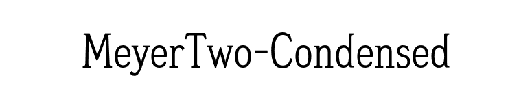 MeyerTwo-Condensed font preview