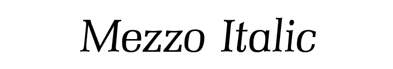 Mezzo Italic font preview
