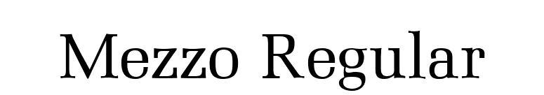 Mezzo Regular font preview