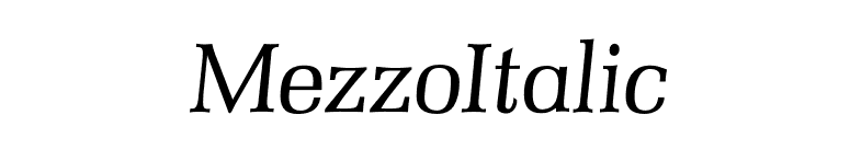 MezzoItalic font preview