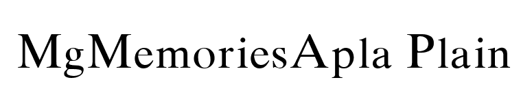MgMemoriesApla Plain font preview
