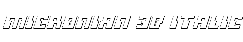 Micronian 3D Italic font preview