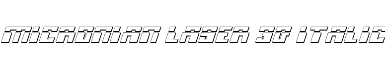 Micronian Laser 3D Italic font preview