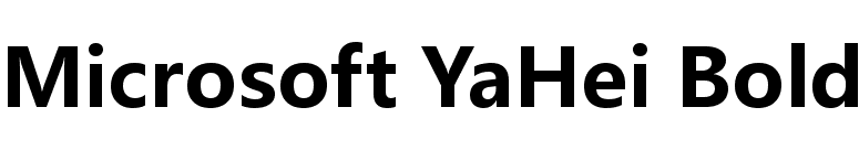 Microsoft YaHei Bold font preview