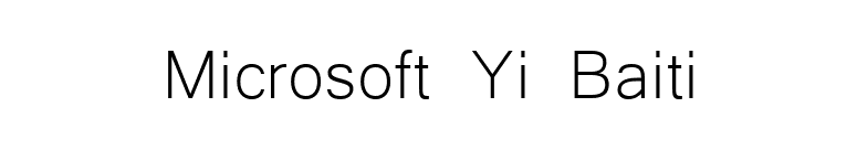 Microsoft Yi Baiti font preview