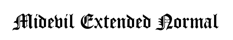 Midevil Extended Normal font preview