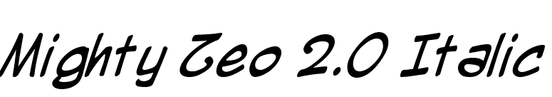 Mighty Zeo 2.0 Italic font preview