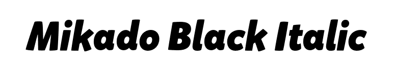 Mikado Black Italic font preview