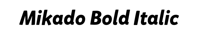 Mikado Bold Italic font preview