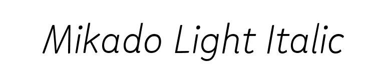 Mikado Light Italic font preview