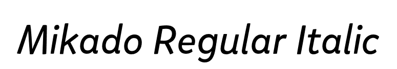 Mikado Regular Italic font preview