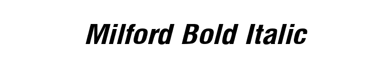 Milford Bold Italic font preview