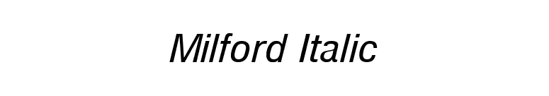 Milford Italic font preview