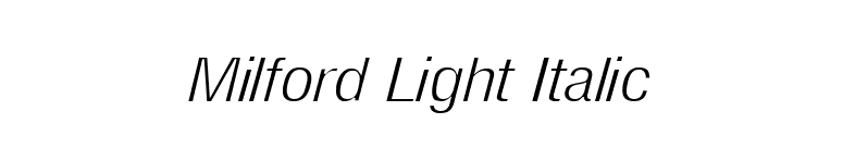 Milford Light Italic font preview