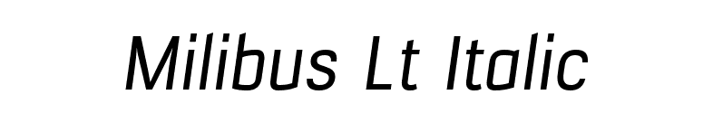 Milibus Lt Italic font preview