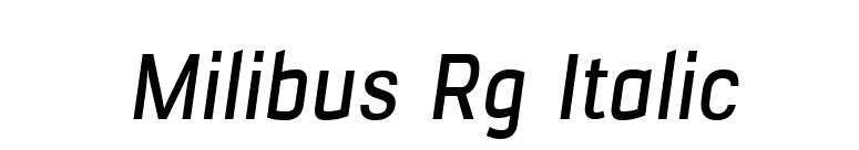 Milibus Rg Italic font preview