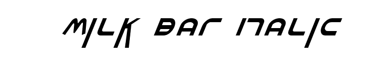 Milk Bar Italic font preview