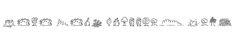 Mini Pics Uprooted Leaf font preview