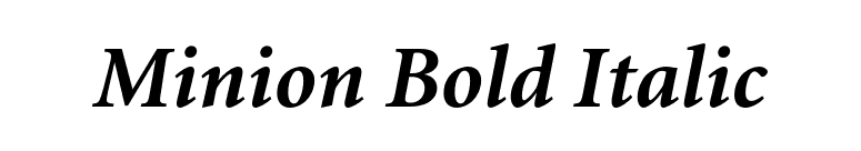 Minion Bold Italic font preview