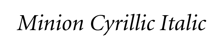 Minion Cyrillic Italic font preview